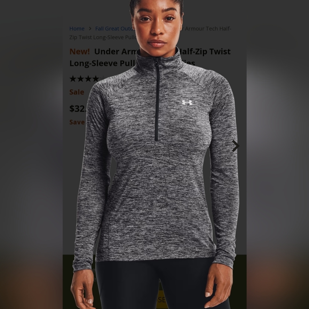 New! Womens Under Armour Tech 1/2 Zip-Twist Medium